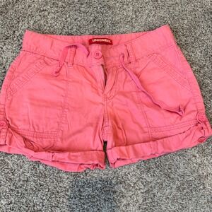 Y2K VTG Unionbay‎ Womens Pink Drawstring Waist Cuffed Hem Twill Shorts Size 5